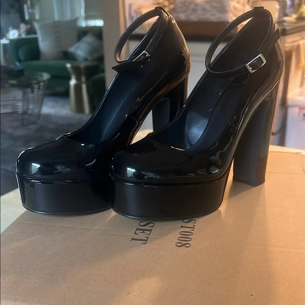 Jeffrey Campbell Black Platform Mary Jane Heels